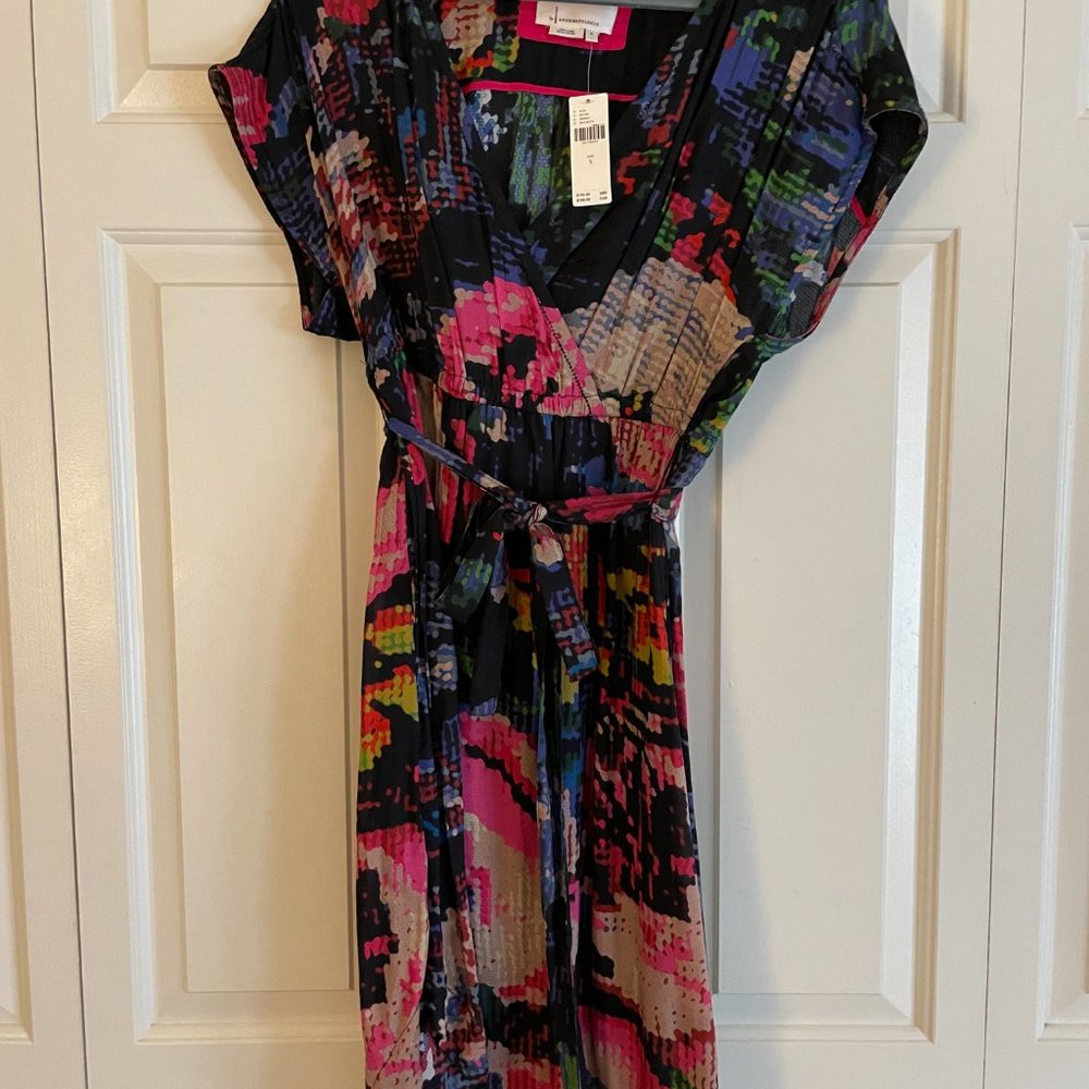 NWT Small by Anthropologie Floral Wrap Dress - Picture 3 of 3